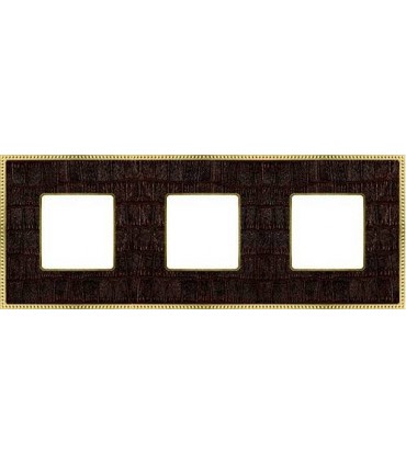 Рамка на 3 поста гор/верт FEDE BELLE EPOQUE TAPESTRY, alicocobrown - bright gold FD01443AOB