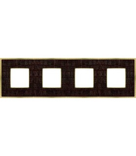 Рамка на 4 поста гор/верт FEDE BELLE EPOQUE TAPESTRY, alicocobrown - bright gold FD01444AOB