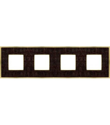 Рамка на 4 поста гор/верт FEDE BELLE EPOQUE TAPESTRY, alicocobrown - bright gold FD01444AOB