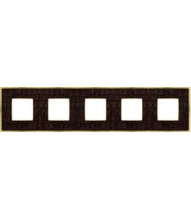 Рамка на 5 постов гор/верт FEDE BELLE EPOQUE TAPESTRY, alicocobrown - bright gold FD01445AOB