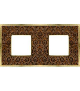 Рамка на 2 поста гор/верт FEDE BELLE EPOQUE TAPESTRY, decorbrass - bright gold FD01442DBOB