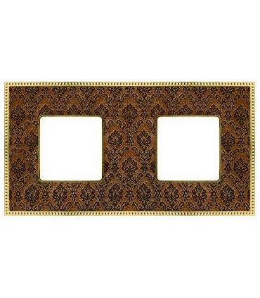 Рамка на 2 поста гор/верт FEDE BELLE EPOQUE TAPESTRY, decorbrass - bright gold FD01442DBOB