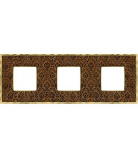 Рамка на 3 поста гор/верт FEDE BELLE EPOQUE TAPESTRY, decorbrass - bright gold FD01443DBOB
