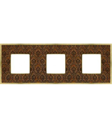 Рамка на 3 поста гор/верт FEDE BELLE EPOQUE TAPESTRY, decorbrass - bright gold FD01443DBOB