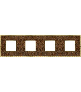 Рамка на 4 поста гор/верт FEDE BELLE EPOQUE TAPESTRY, decorbrass - bright gold FD01444DBOB