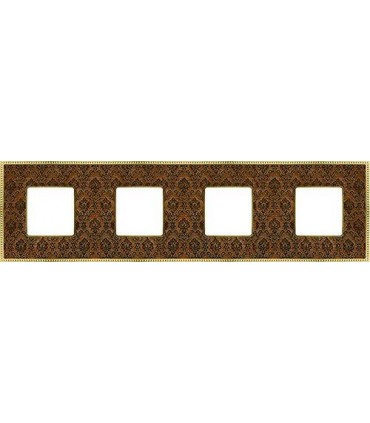 Рамка на 4 поста гор/верт FEDE BELLE EPOQUE TAPESTRY, decorbrass - bright gold FD01444DBOB