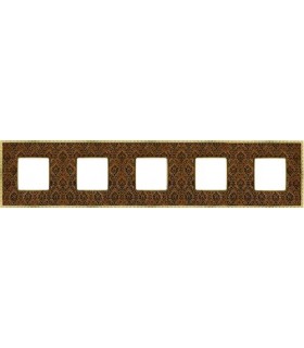 Рамка на 5 постов гор/верт FEDE BELLE EPOQUE TAPESTRY, decorbrass - bright gold FD01445DBOB