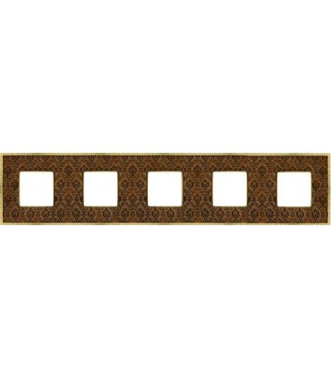 Рамка на 5 постов гор/верт FEDE BELLE EPOQUE TAPESTRY, decorbrass - bright gold FD01445DBOB