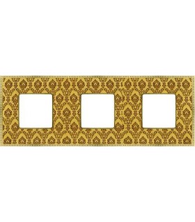 Рамка на 3 поста гор/верт FEDE BELLE EPOQUE TAPESTRY, decorgold - bright gold FD01443DGOB