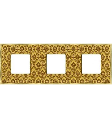 Рамка на 3 поста гор/верт FEDE BELLE EPOQUE TAPESTRY, decorgold - bright gold FD01443DGOB