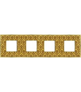 Рамка на 4 поста гор/верт FEDE BELLE EPOQUE TAPESTRY, decorgold - bright gold FD01444DGOB