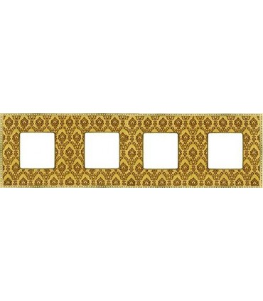 Рамка на 4 поста гор/верт FEDE BELLE EPOQUE TAPESTRY, decorgold - bright gold FD01444DGOB