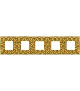 Рамка на 5 постов гор/верт FEDE BELLE EPOQUE TAPESTRY, decorgold - bright gold FD01445DGOB