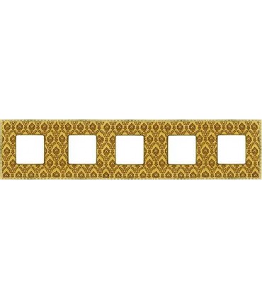 Рамка на 5 постов гор/верт FEDE BELLE EPOQUE TAPESTRY, decorgold - bright gold FD01445DGOB