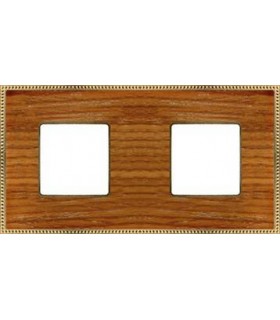 Рамка на 2 поста гор/верт FEDE BELLE EPOQUE WOOD, cherry-bright gold FD01452COB