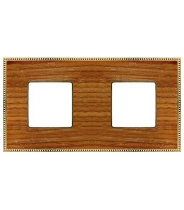 Рамка на 2 поста гор/верт FEDE BELLE EPOQUE WOOD, cherry-bright gold FD01452COB
