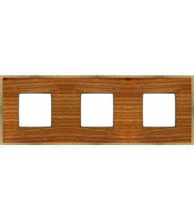Рамка на 3 поста гор/верт FEDE BELLE EPOQUE WOOD, cherry-bright gold FD01453COB