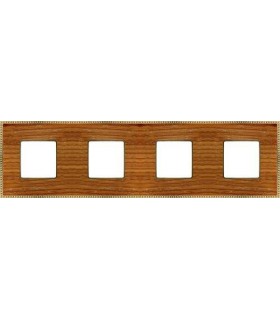 Рамка на 4 поста гор/верт FEDE BELLE EPOQUE WOOD, cherry-bright gold FD01454COB