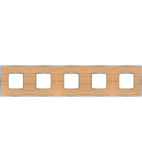 Рамка на 5 постов гор/верт FEDE BELLE EPOQUE WOOD, oak-bright chrome FD01455OCB