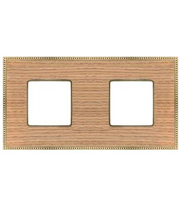 Рамка на 2 поста гор/верт FEDE BELLE EPOQUE WOOD, oak-bright gold FD01452OOB