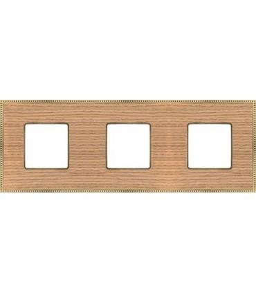 Рамка на 3 поста гор/верт FEDE BELLE EPOQUE WOOD, oak-bright gold FD01453OOB