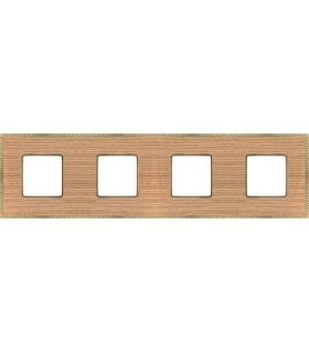 Рамка на 4 поста гор/верт FEDE BELLE EPOQUE WOOD, oak-bright gold FD01454OOB