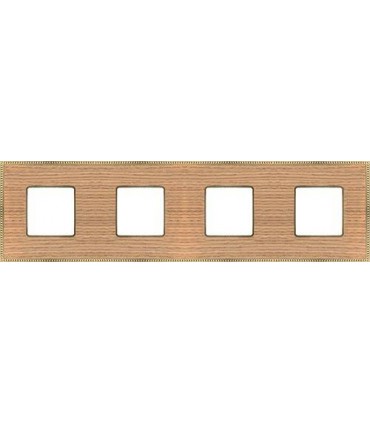Рамка на 4 поста гор/верт FEDE BELLE EPOQUE WOOD, oak-bright gold FD01454OOB