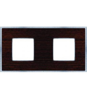 Рамка на 2 поста гор/верт FEDE BELLE EPOQUE WOOD, wenge-bright chrome FD01452WCB