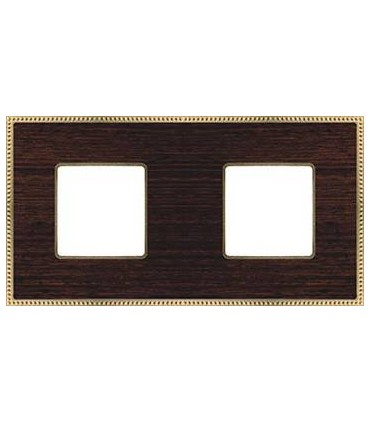 Рамка на 2 поста гор/верт FEDE BELLE EPOQUE WOOD, wenge-bright gold FD01452WOB