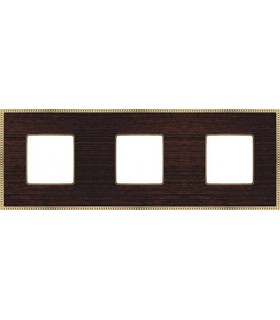 Рамка на 3 поста гор/верт FEDE BELLE EPOQUE WOOD, wenge-bright gold FD01453WOB