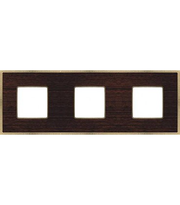 Рамка на 3 поста гор/верт FEDE BELLE EPOQUE WOOD, wenge-bright gold FD01453WOB