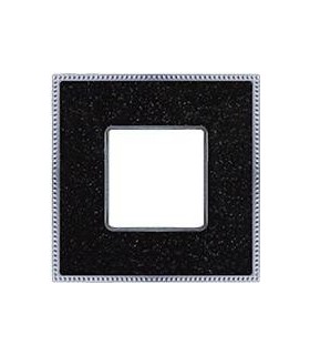 Рамка на 1 пост FEDE BELLE EPOQUE CORINTO, blackquartz-bright chrome FD01461BQCB