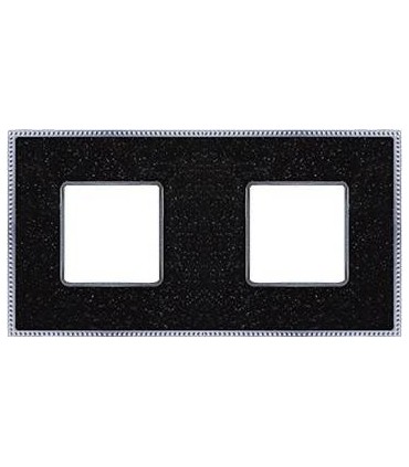 Рамка на 2 поста гор/верт FEDE BELLE EPOQUE CORINTO, blackquartz-bright chrome FD01462BQCB