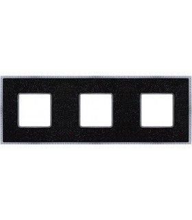 Рамка на 3 поста гор/верт FEDE BELLE EPOQUE CORINTO, blackquartz-bright chrome FD01463BQCB