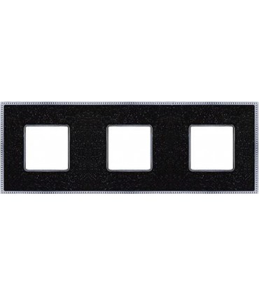 Рамка на 3 поста гор/верт FEDE BELLE EPOQUE CORINTO, blackquartz-bright chrome FD01463BQCB