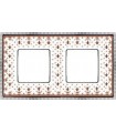 Рамка на 2 поста гор/верт FEDE BELLE EPOQUE PORCELAIN, brown lys-bright chrome FD01472MACB