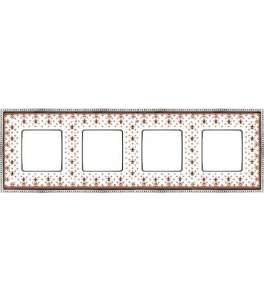 Рамка на 4 поста гор/верт FEDE BELLE EPOQUE PORCELAIN, brown lys-bright chrome FD01474MACB