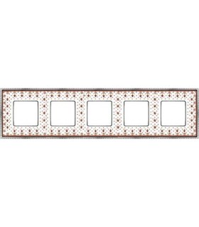Рамка на 5 постов гор/верт FEDE BELLE EPOQUE PORCELAIN, brown lys-bright chrome FD01475MACB