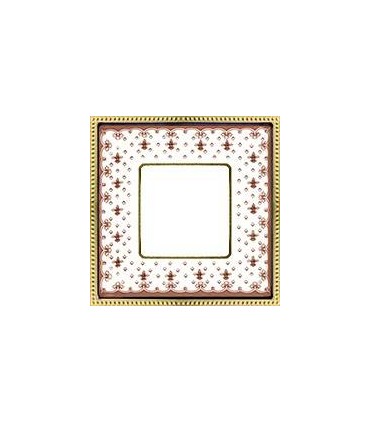 Рамка на 1 пост гор/верт FEDE BELLE EPOQUE PORCELAIN, brown lys-bright gold FD01471MAOB