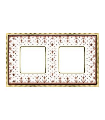 Рамка на 2 поста гор/верт FEDE BELLE EPOQUE PORCELAIN, brown lys-bright gold FD01472MAOB