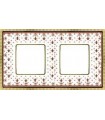 Рамка на 2 поста гор/верт FEDE BELLE EPOQUE PORCELAIN, brown lys-bright gold FD01472MAOB