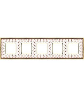 Рамка на 5 постов гор/верт FEDE BELLE EPOQUE PORCELAIN, brown lys-bright gold FD01475MAOB