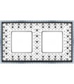 Рамка на 2 поста гор/верт FEDE BELLE EPOQUE PORCELAIN, black lys-bright chrome FD01472NECB