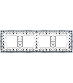 Рамка на 4 поста гор/верт FEDE BELLE EPOQUE PORCELAIN, black lys-bright chrome FD01474NECB