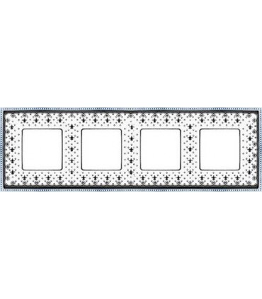 Рамка на 4 поста гор/верт FEDE BELLE EPOQUE PORCELAIN, black lys-bright chrome FD01474NECB