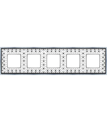 Рамка на 5 постов гор/верт FEDE BELLE EPOQUE PORCELAIN, black lys-bright chrome FD01475NECB