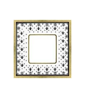 Рамка на 1 пост гор/верт FEDE BELLE EPOQUE PORCELAIN, black lys-bright gold FD01471NEOB