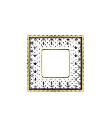 Рамка на 1 пост гор/верт FEDE BELLE EPOQUE PORCELAIN, black lys-bright gold FD01471NEOB