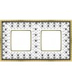 Рамка на 2 поста гор/верт FEDE BELLE EPOQUE PORCELAIN, black lys-bright gold FD01472NEOB