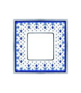 Рамка на 1 пост гор/верт FEDE BELLE EPOQUE PORCELAIN, blue lys-bright chrome FD01471AZCB